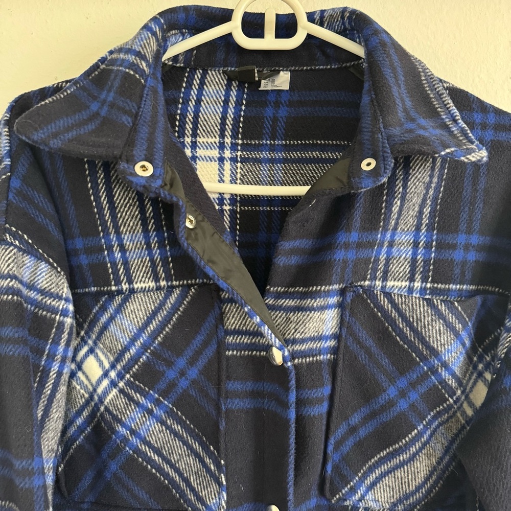 H&M Blue Plaid Jacket - Picture 2 of 6